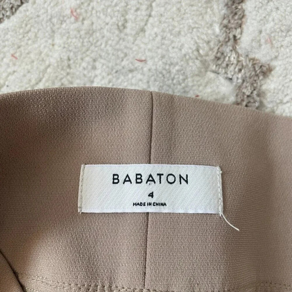 Aritzia Babaton Jermaine High Waist Wide Leg Power Pants Trousers Beige Size 4 - Picture 9 of 9